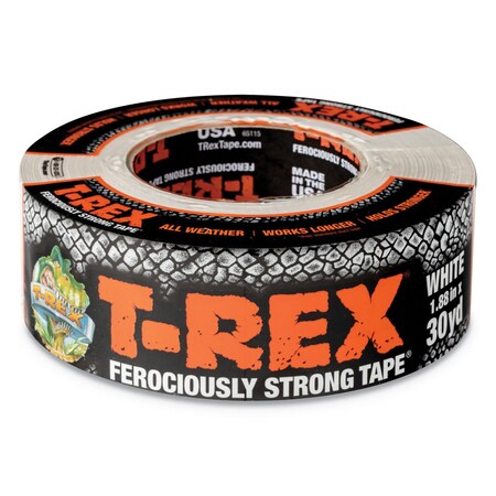 T-Rex Duct Tape, 3in Core, 1.88 x 30 yds, White 241534